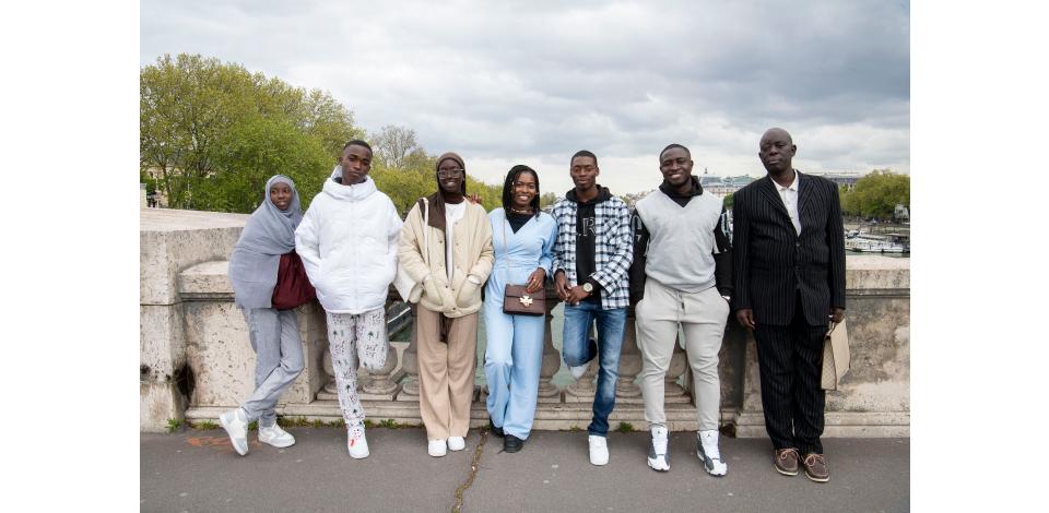 Winners on a bridge in Paris